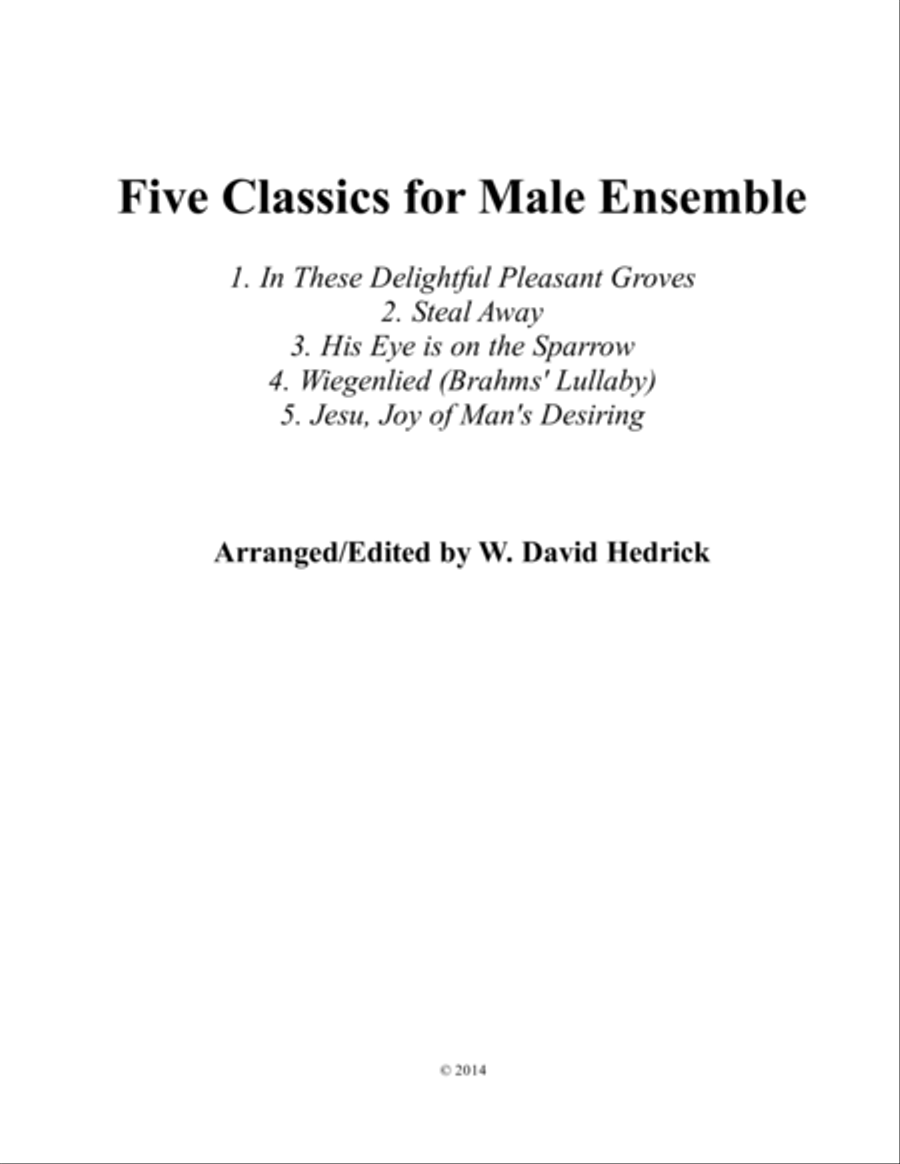 Five Classics for Male Ensemble 2-Part scores gallery preview page 1