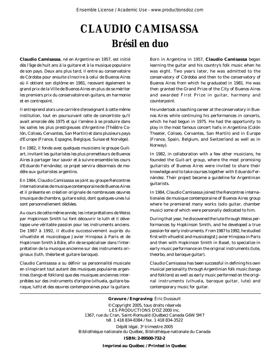 Brésil en duo Classical Guitar scores gallery preview page 1