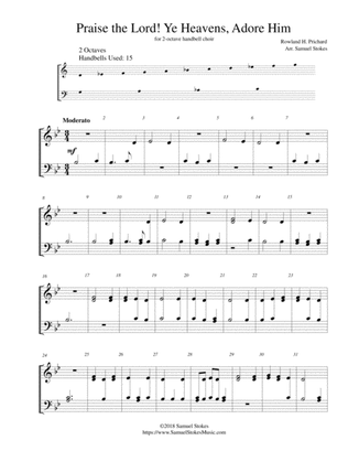 Praise the Lord! Ye Heavens, Adore Him - for 2-octave handbell choir
