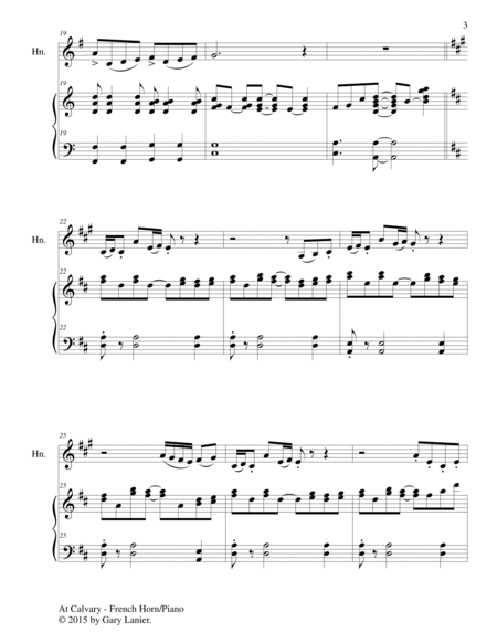 AT CALVARY (Duet – French Horn and Piano/Score and Parts) image number null