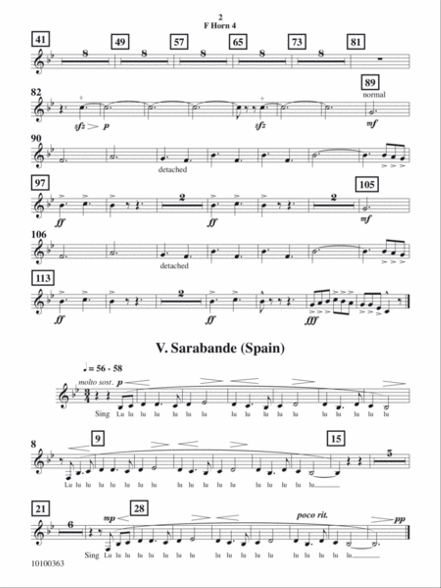 Courtly Airs and Dances - Horn 4 Concert Band scores gallery preview page 2