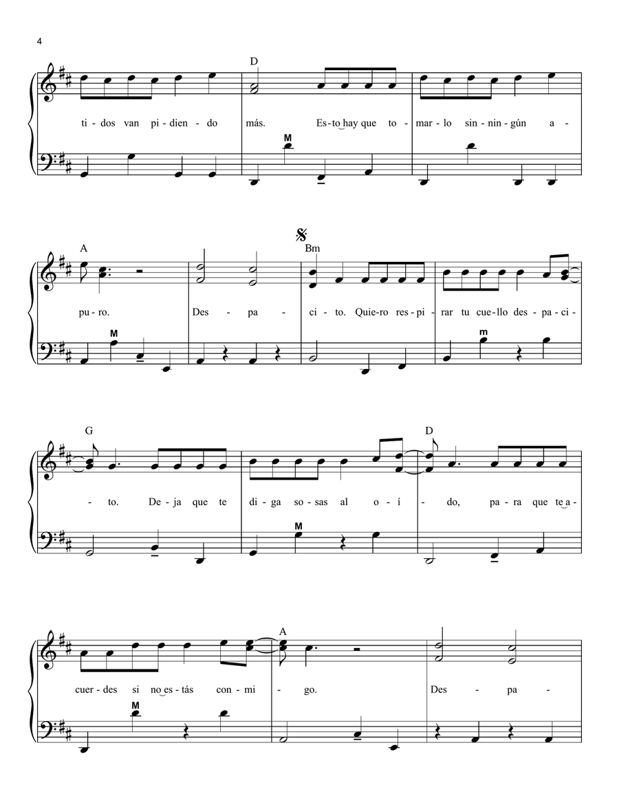 Despacito (arr. Gary Meisner) Piano scores gallery preview page 4