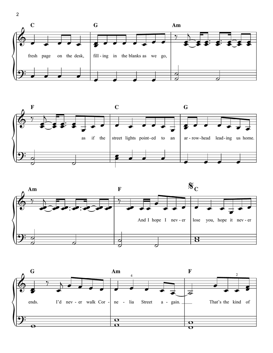 Cornelia Street Easy Piano scores gallery preview page 2