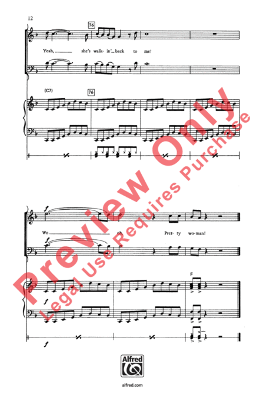 Oh, Pretty Woman Men's Choir scores gallery preview page 12