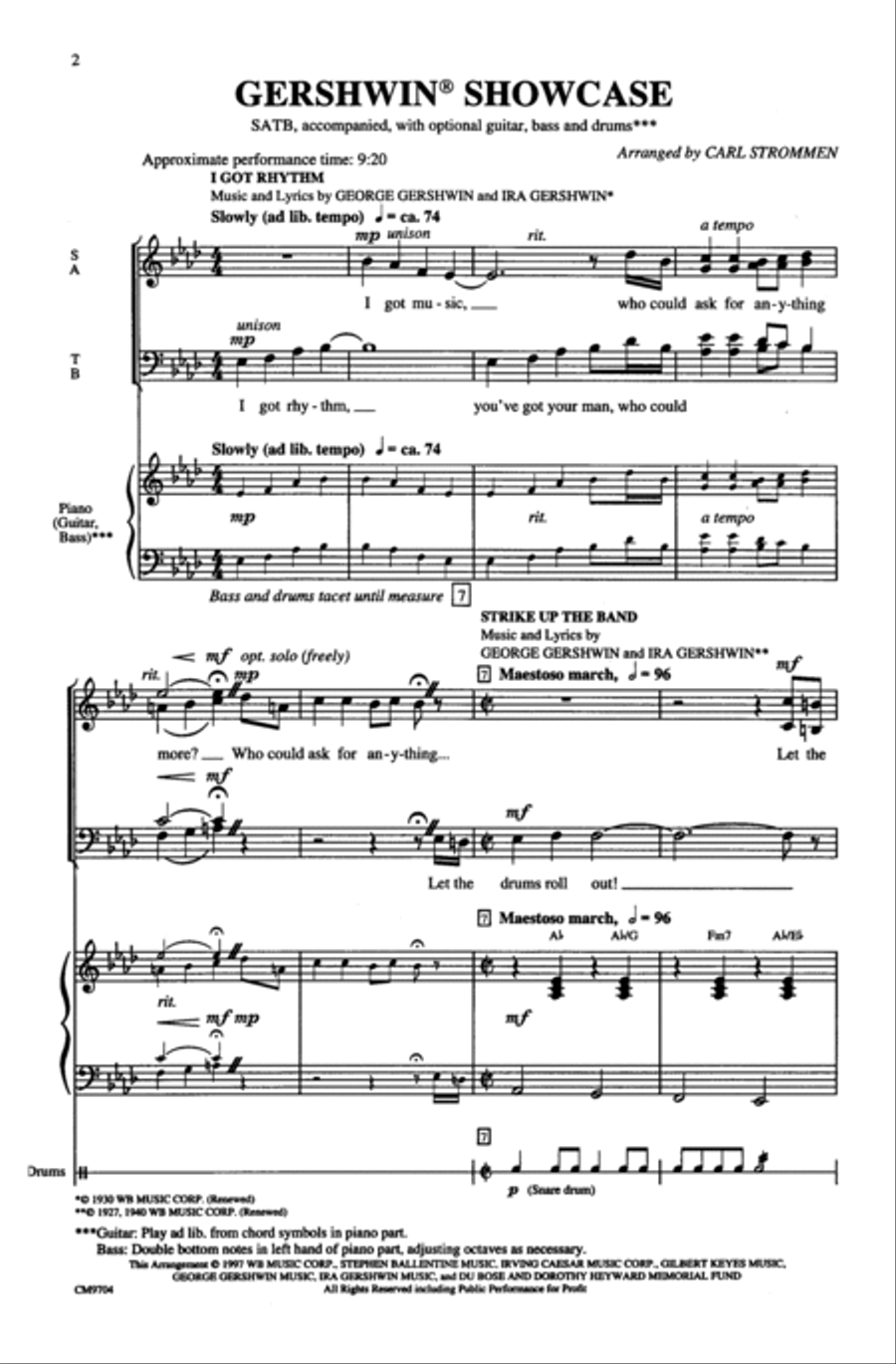 Gershwin Showcase Gershwin Showcase 4-Part scores gallery preview page 2