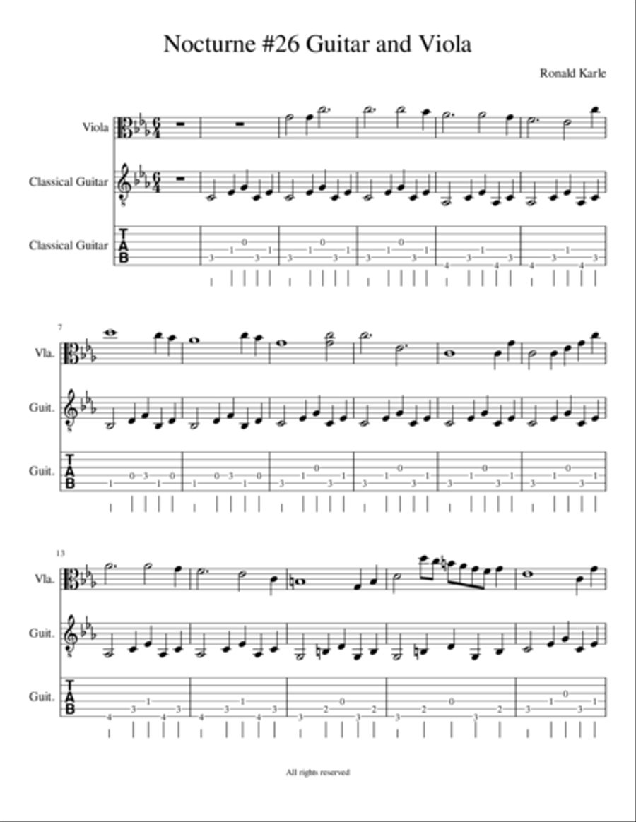 Nocturne #26 by: Ronald J. Karle String Duet scores gallery preview page 2