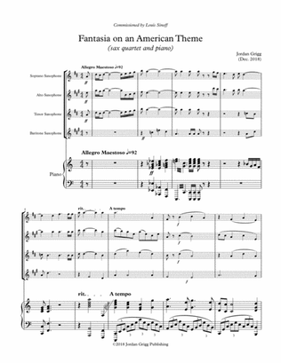 Fantasia on an American Theme (sax quartet and piano)