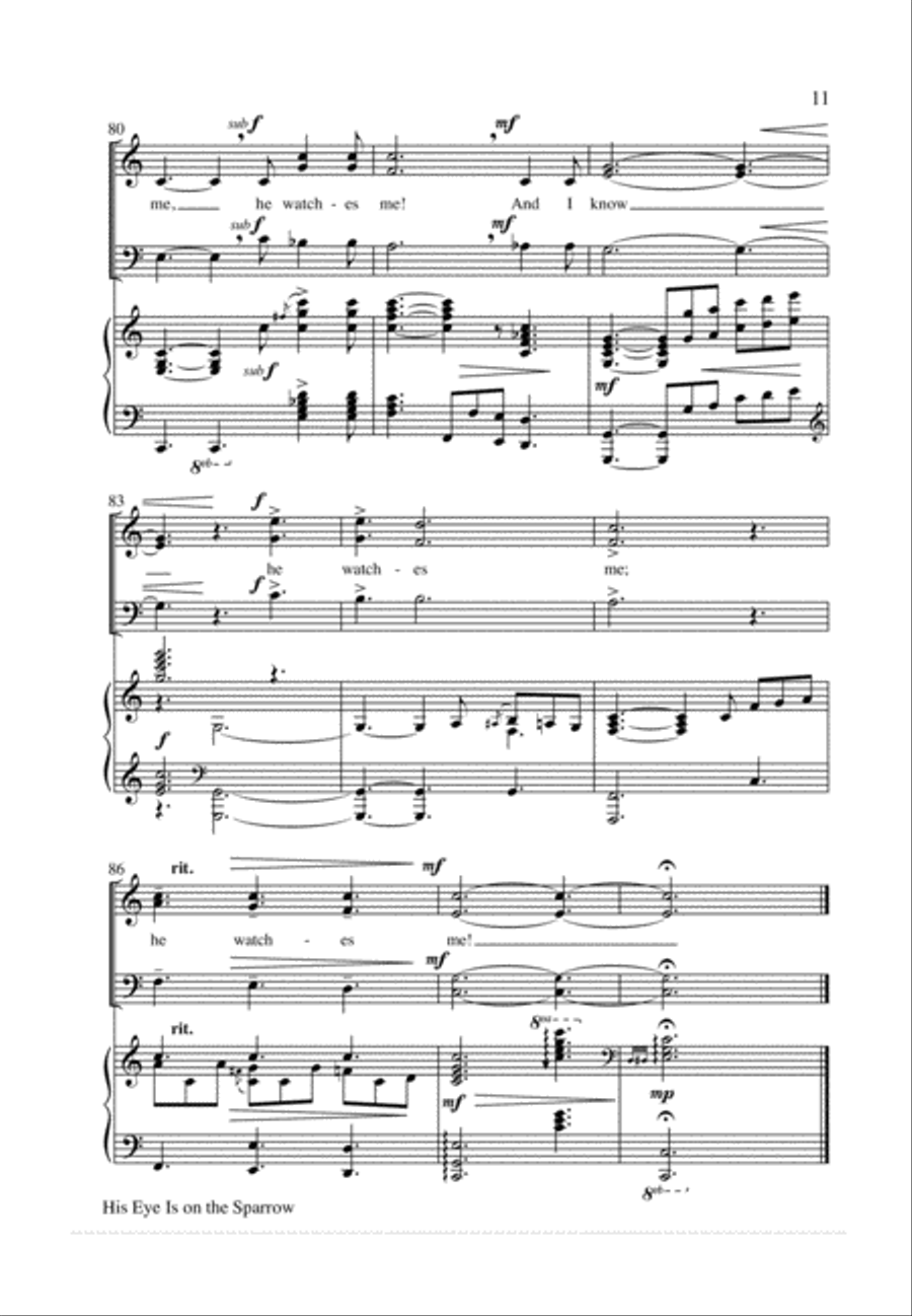 His Eye Is on the Sparrow 3-Part scores gallery preview page 12