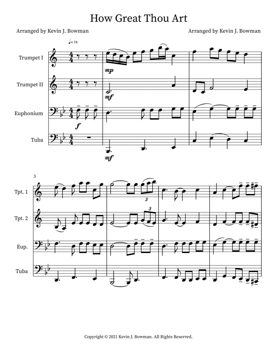 How Great Thou Art Small Ensemble scores gallery preview page 1