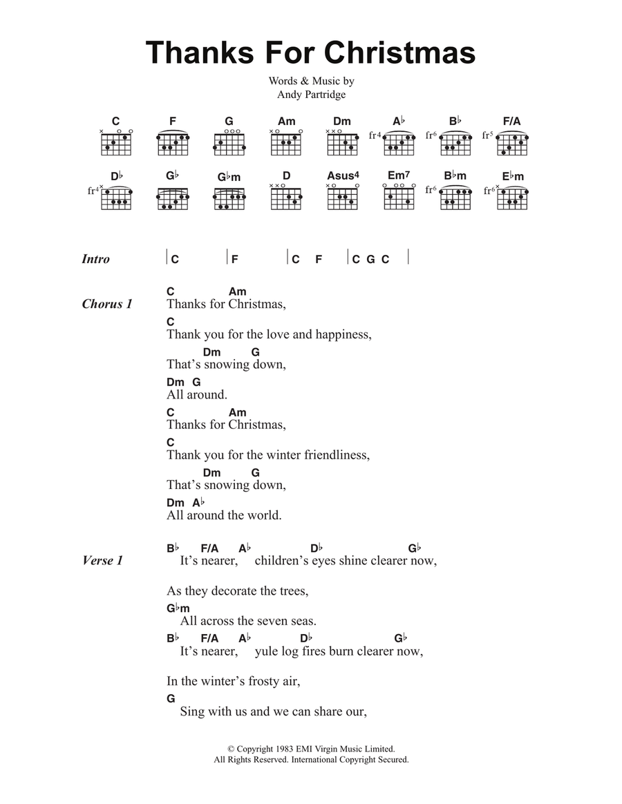 Thanks For Christmas Guitar scores gallery preview page 1