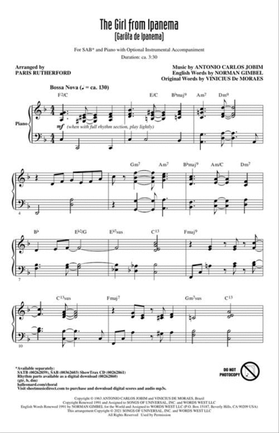 The Girl from Ipanema 3-Part scores gallery preview page 4