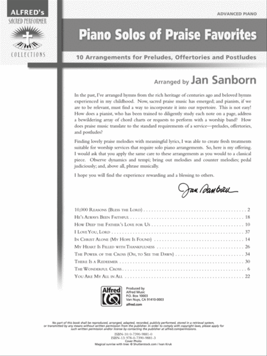 Piano Solos of Praise Favorites Piano Solo scores gallery preview page 2