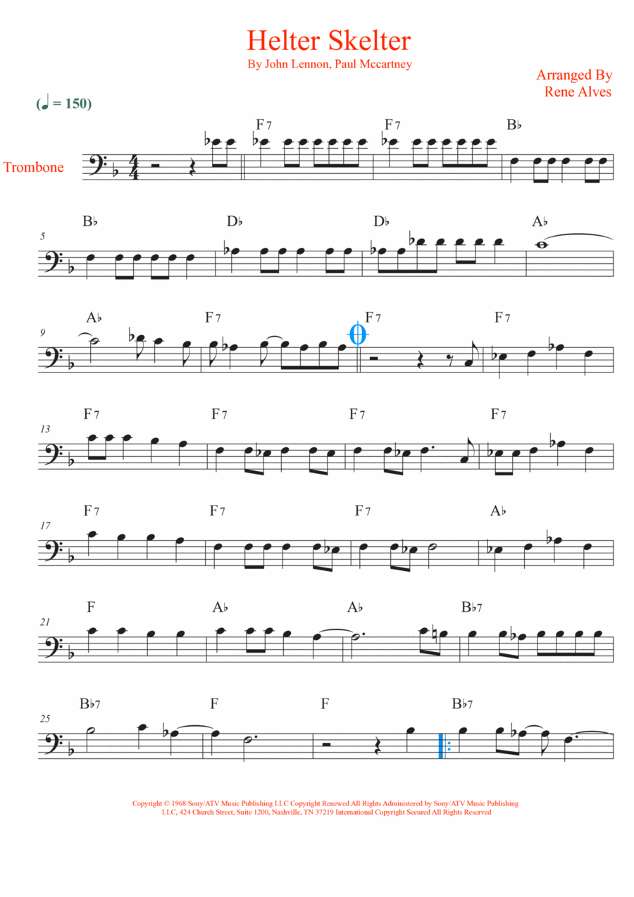 Helter Skelter Helter Skelter Trombone Solo scores gallery preview page 1
