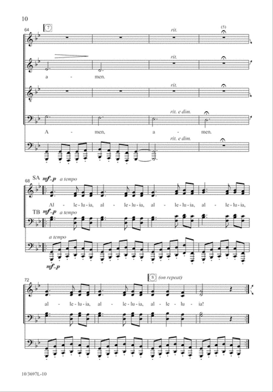 Alleluia, Praise God! 4-Part scores gallery preview page 10