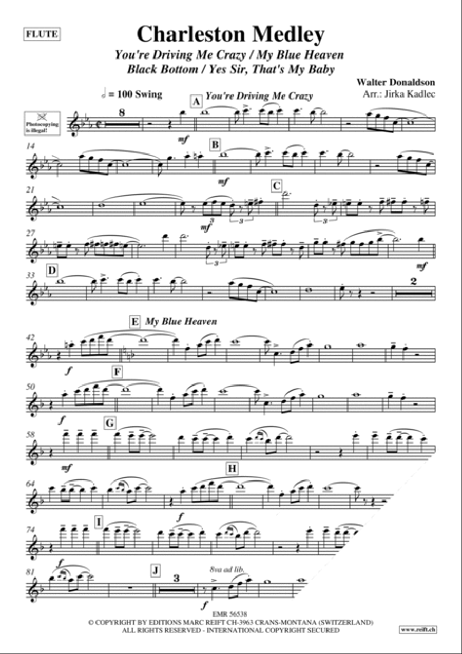 Charleston Medley Charleston Medley Flute Solo scores gallery preview page 3
