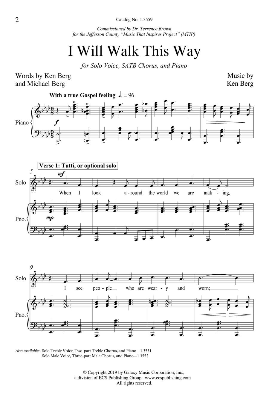 I Will Walk This Way I Will Walk This Way 4-Part scores gallery preview page 1