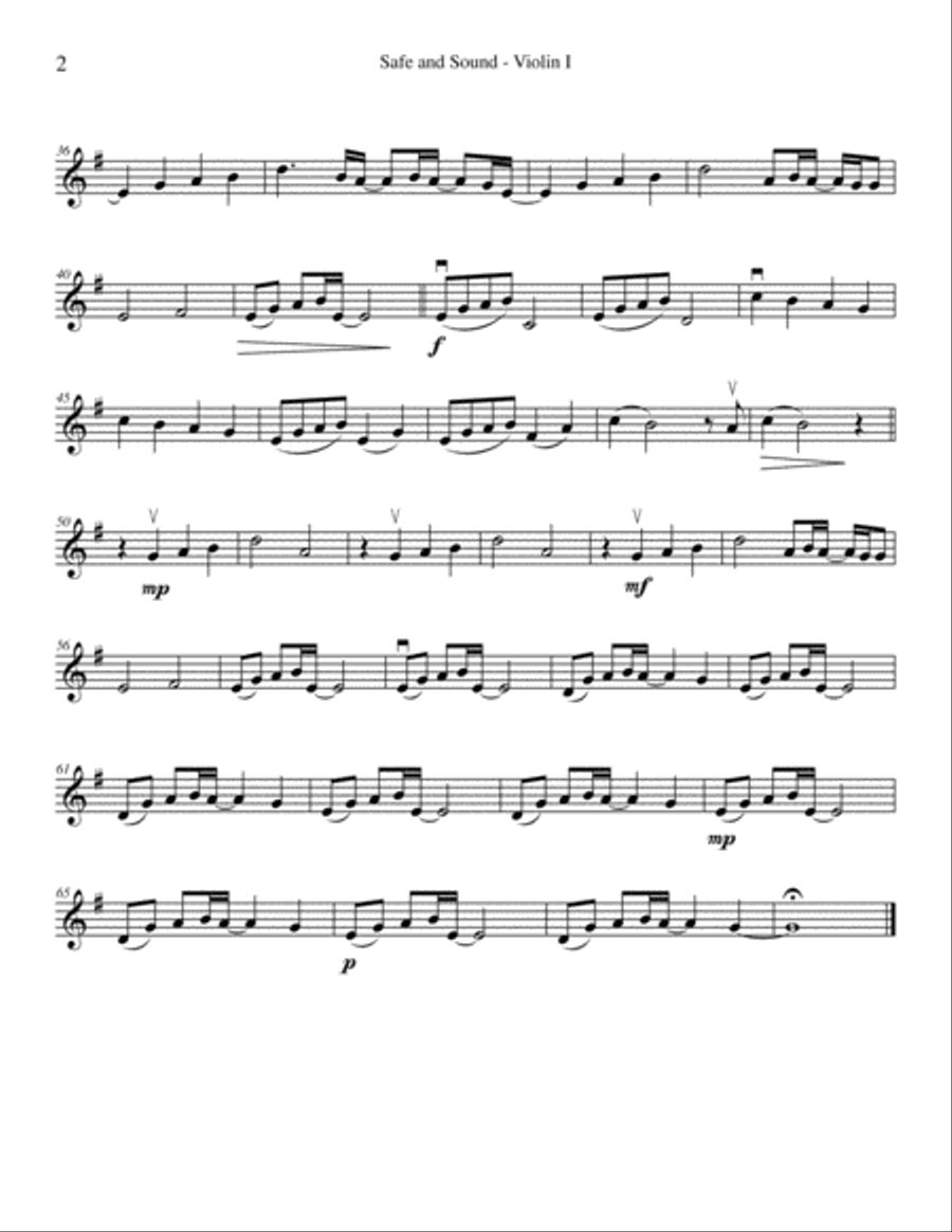Safe And Sound String Quartet scores gallery preview page 2