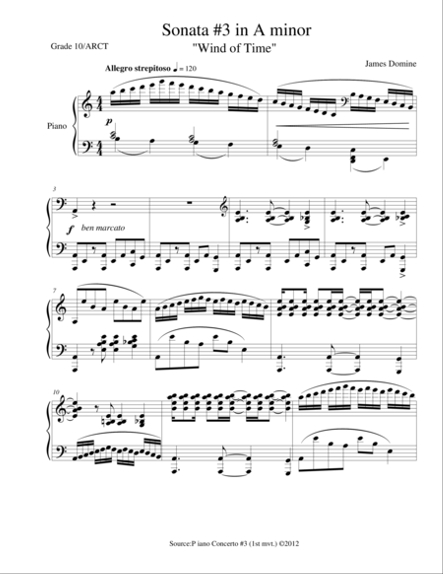 Sonata #3 in A minor (Wind of Time) Piano Solo scores gallery preview page 3