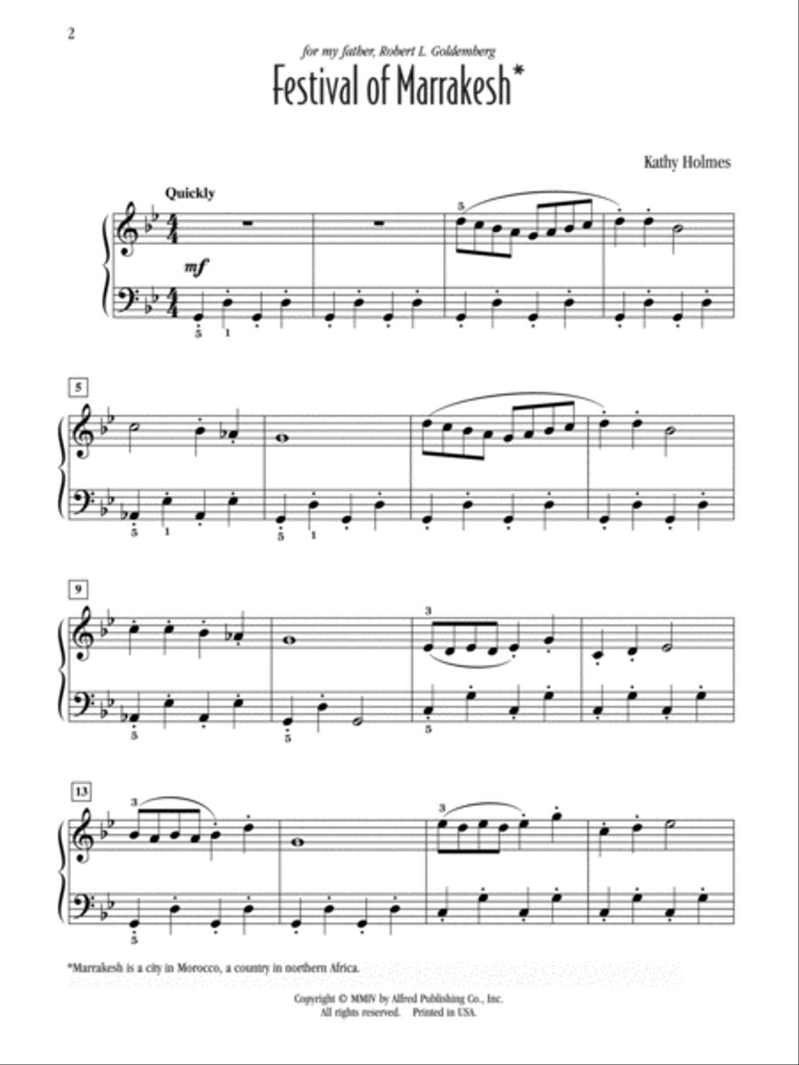 Festival of Marrakesh Easy Piano scores gallery preview page 2