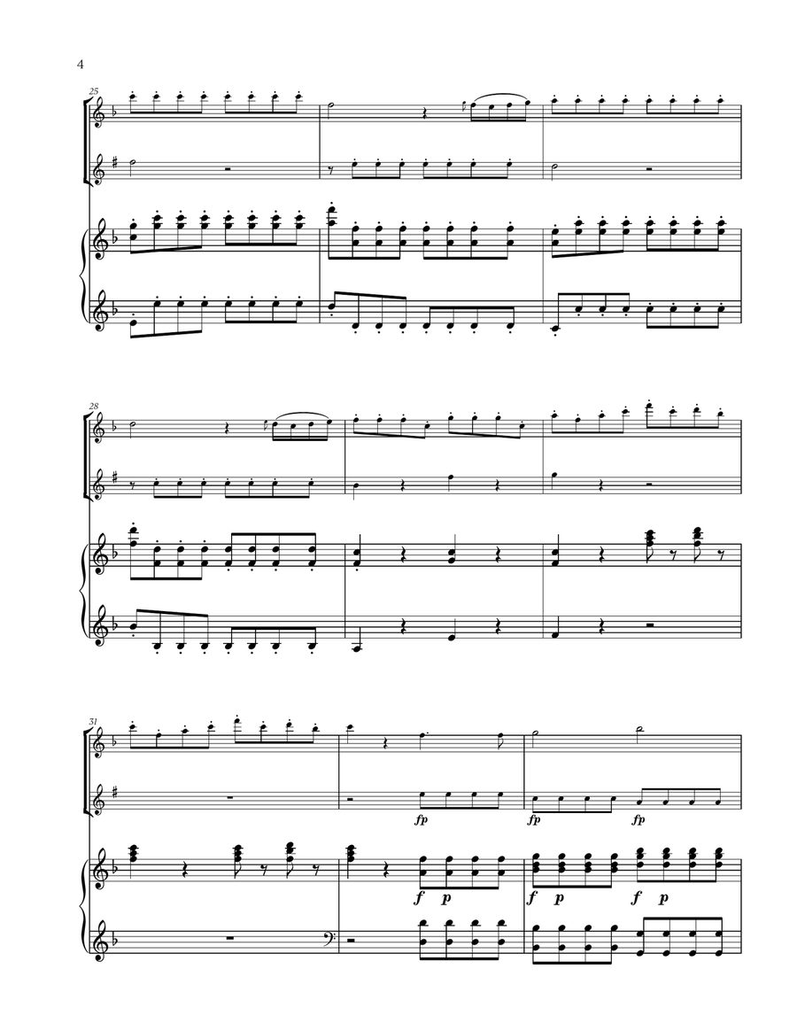 W. A. Mozart - Queen of the Night Aria (for Violin, Soprano Saxophone and Piano) Soprano Saxophone scores gallery preview page 4
