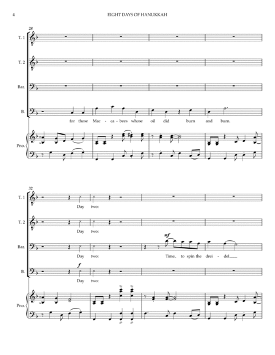 8 Days Of Hanukkah TTBB scores gallery preview page 4