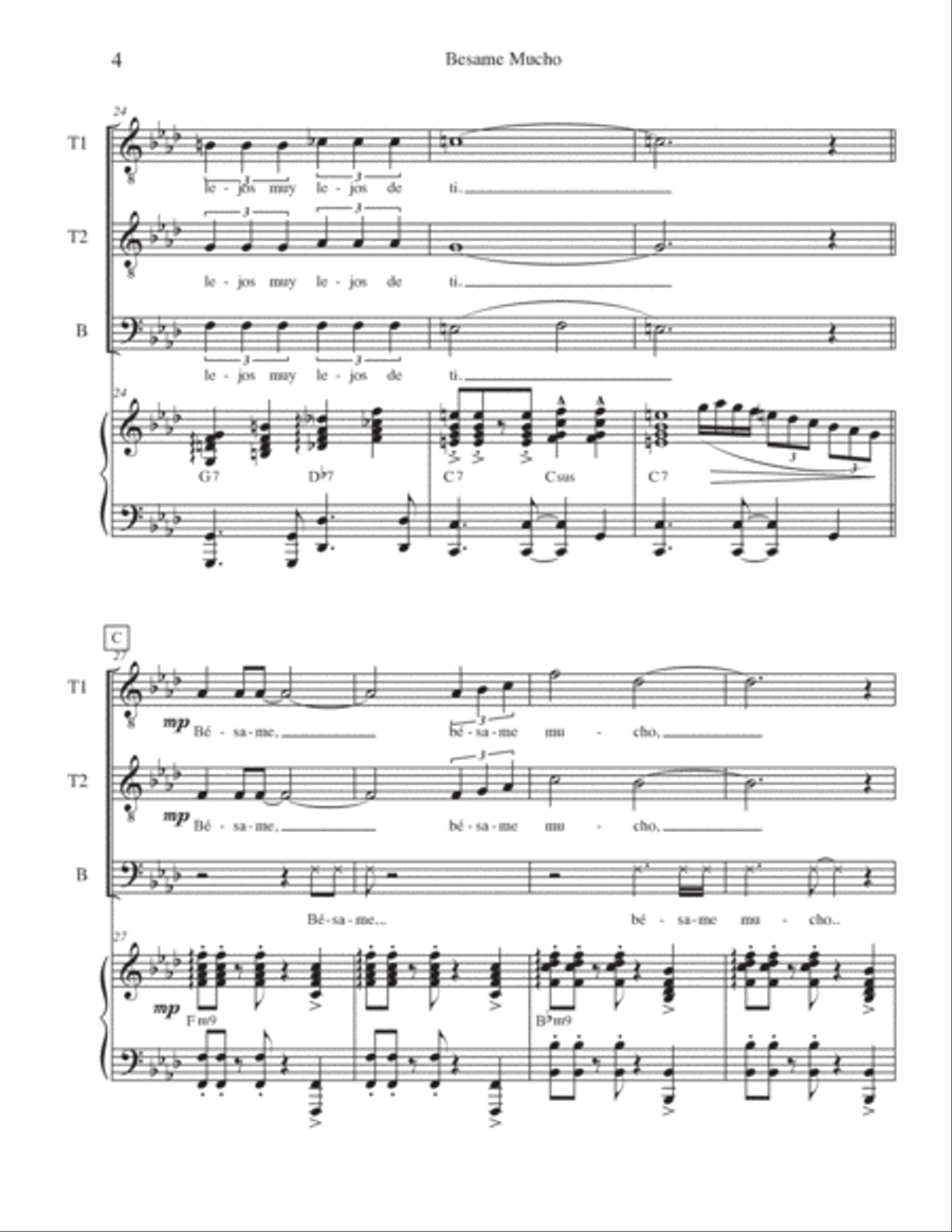 Bésame Mucho Chamber Music scores gallery preview page 4