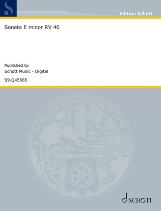 Book cover for Sonata E minor RV 40