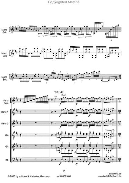 Kadenzen zu Vivaldis Mandolinenkonzert in D-Dur, RV 93 (2001)