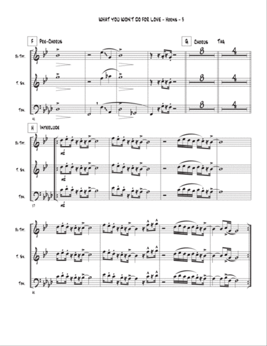 What You Won't Do For Love Tenor Saxophone scores gallery preview page 3