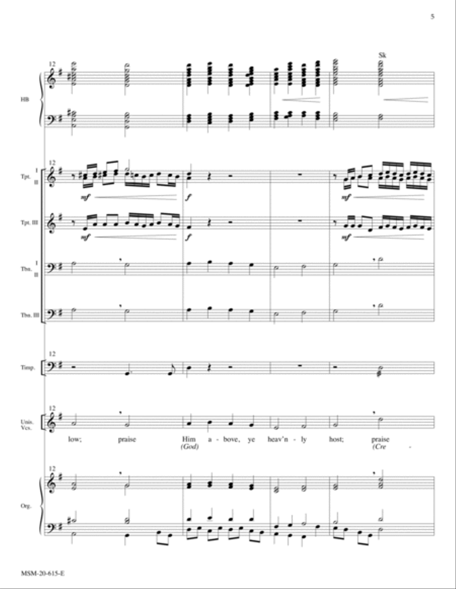 Praise God, from Whom All Blessings Flow Unison Choir scores gallery preview page 5