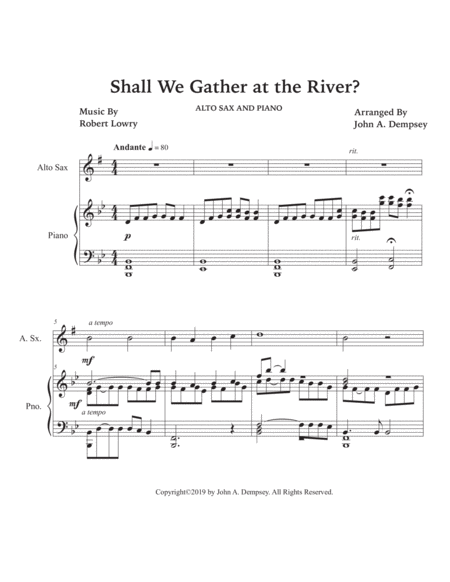 Shall We Gather at the River (Alto Sax and Piano) image number null