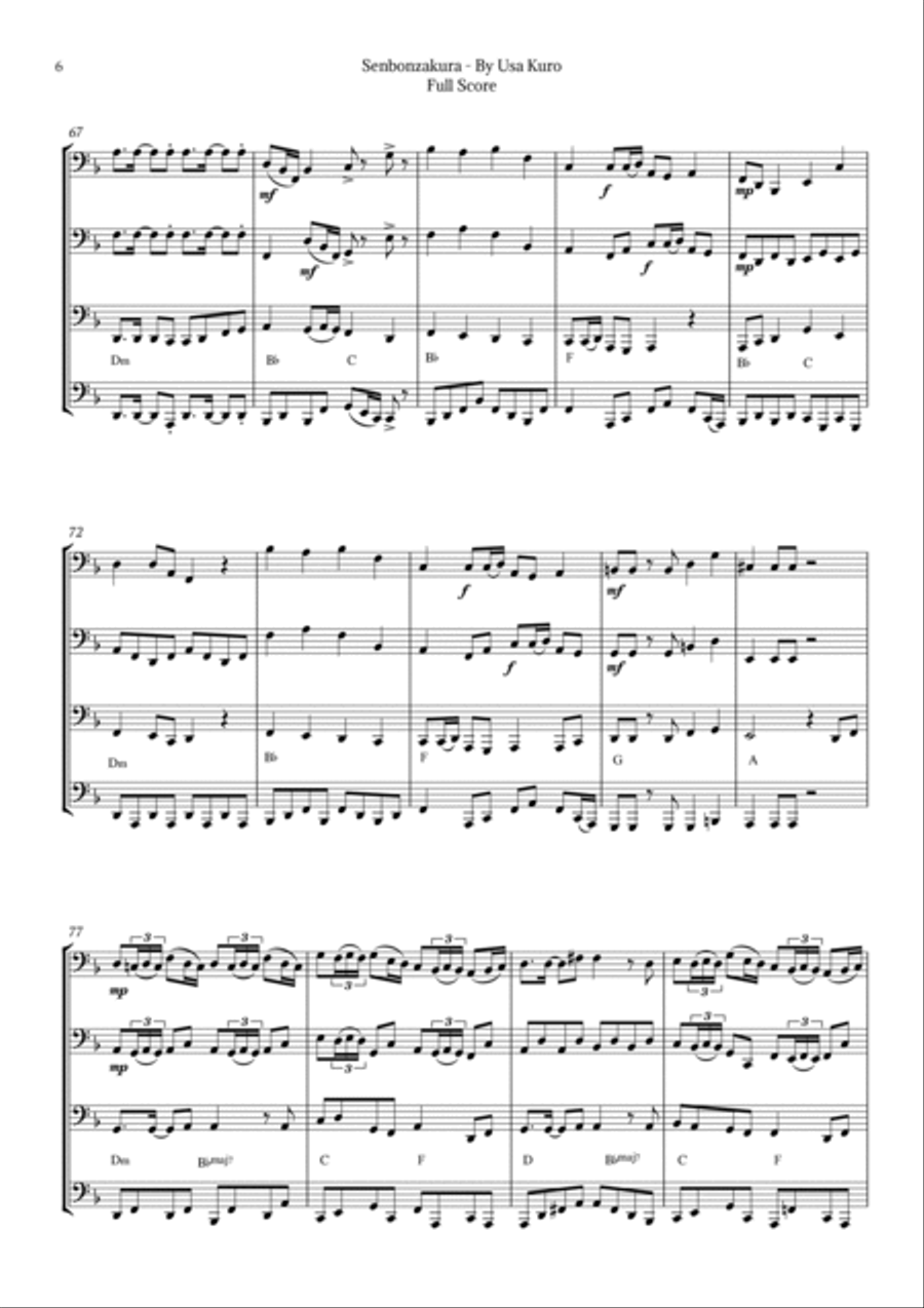 Senbonzakura Brass Quartet scores gallery preview page 6