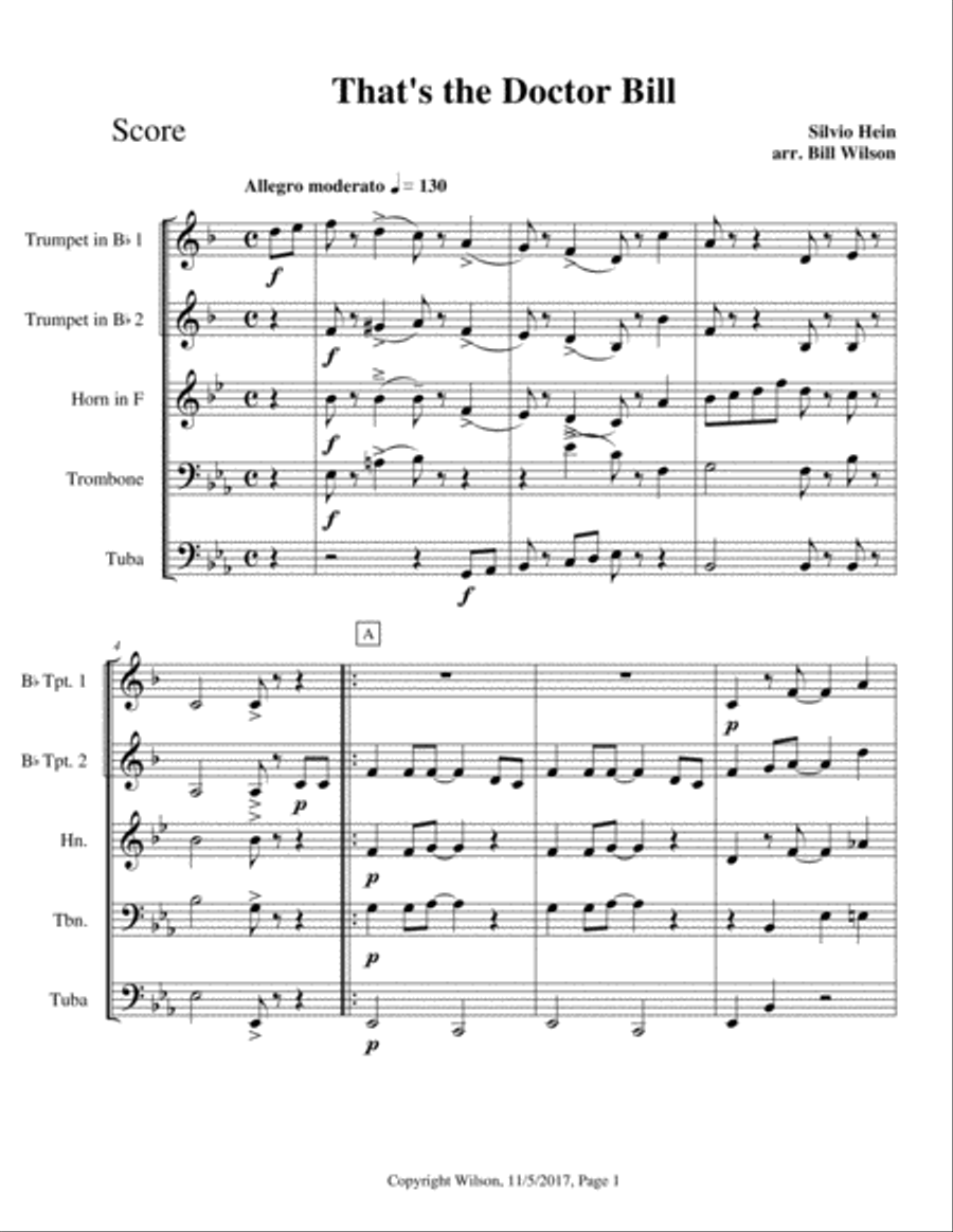 That's the Doctor Bill Brass Quintet scores gallery preview page 2