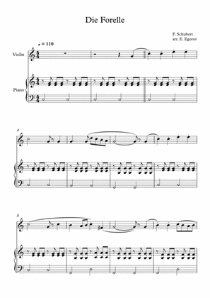 Die Forelle, Franz Schubert, For Violin & Piano