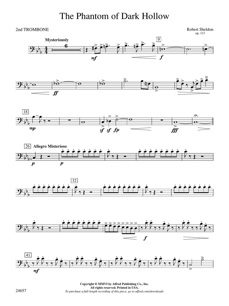 The Phantom of Dark Hollow: 2nd Trombone