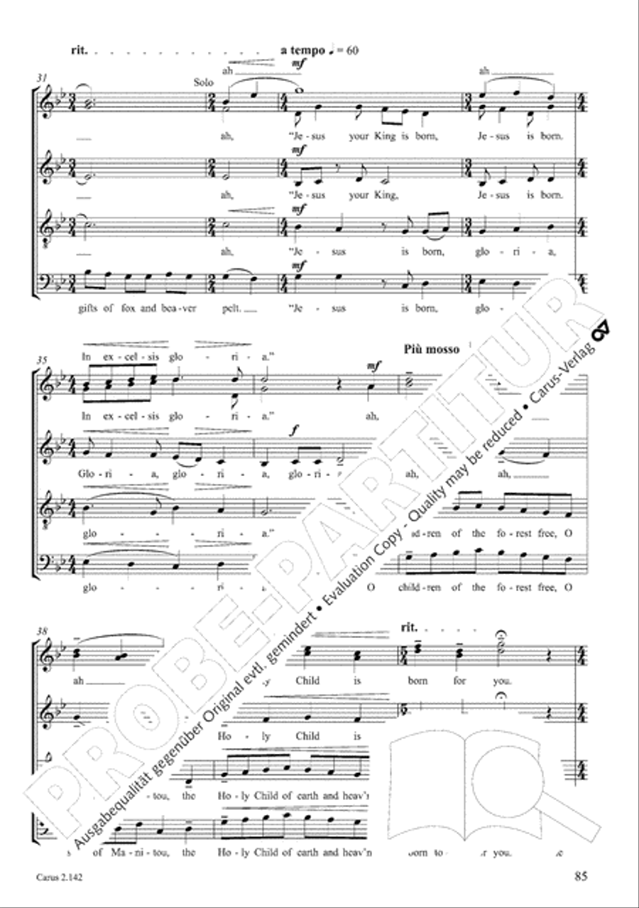 Christmas Carols of the World. Choral collection 4-Part scores gallery preview page 75