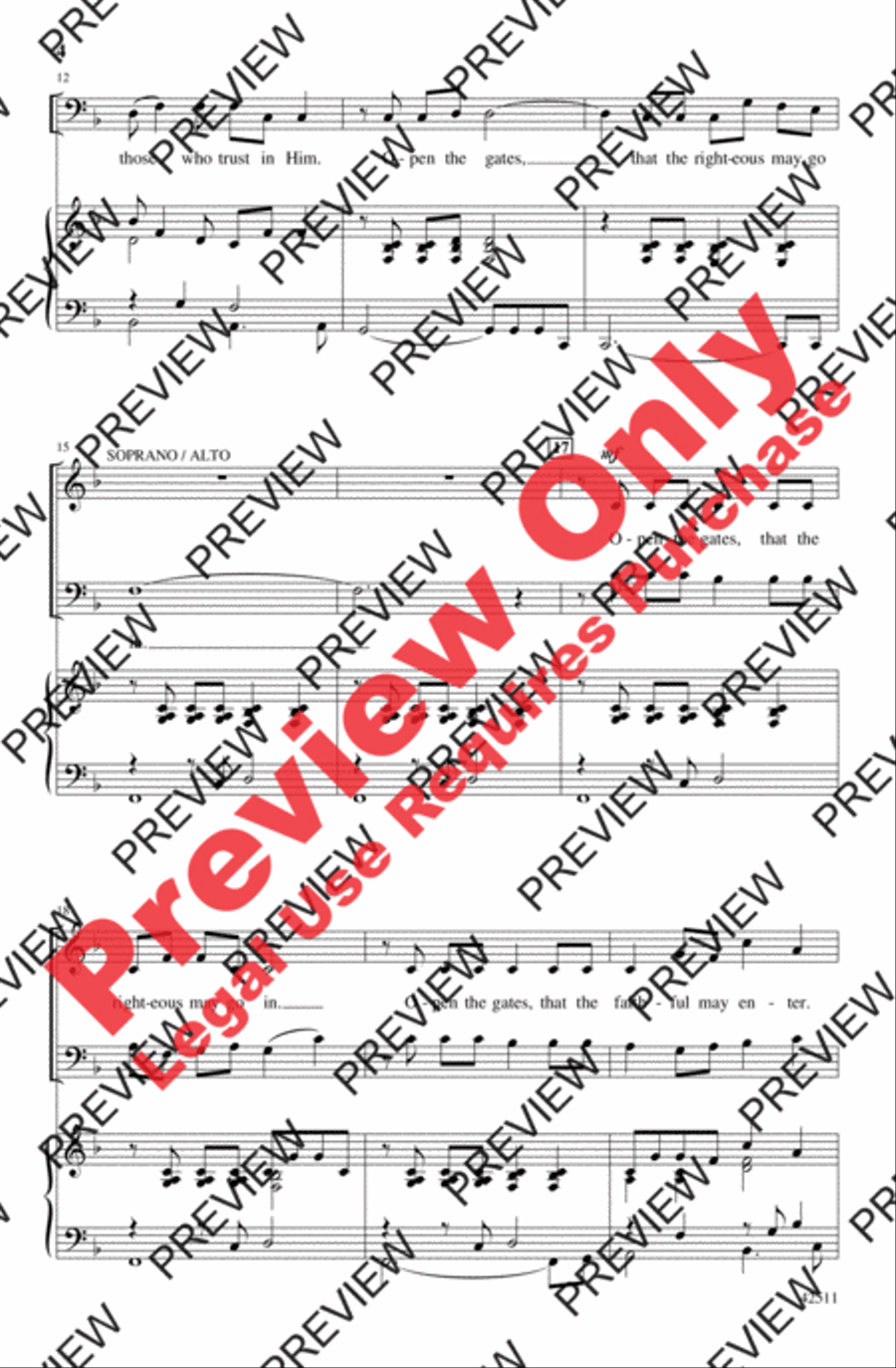 Open the Gates 4-Part scores gallery preview page 4