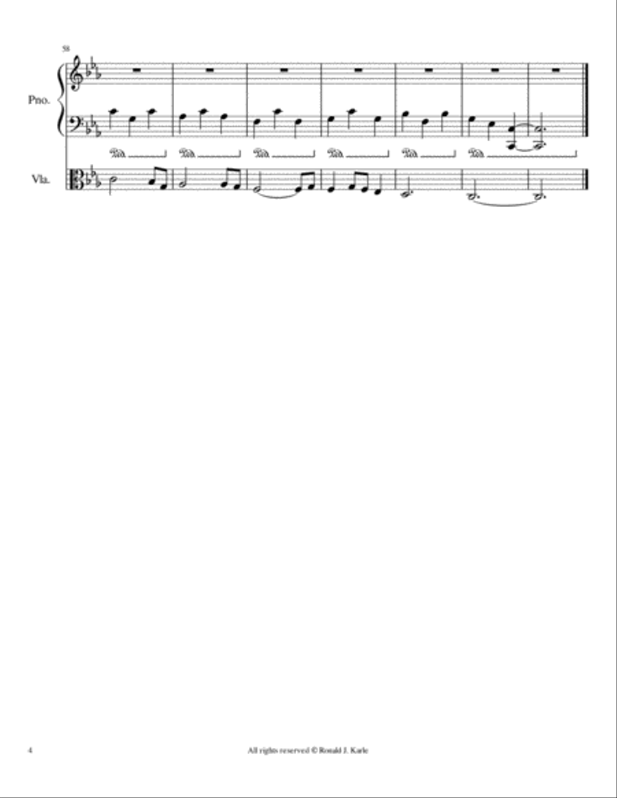 Nocturne #87 by : Ronald J. Karle for Piano and Viola Viola scores gallery preview page 5