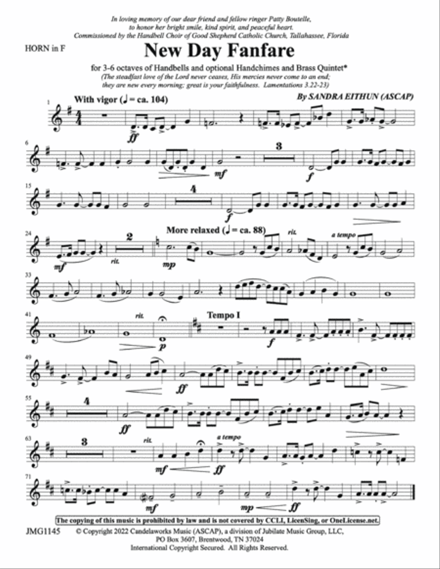 New Day Fanfare New Day Fanfare Brass Quintet scores gallery preview page 4