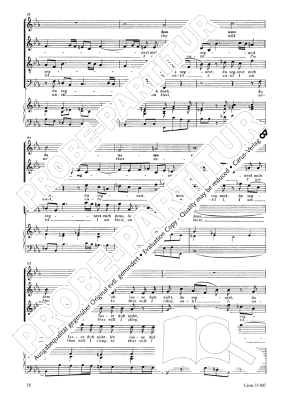 Lord, do not depart until I am blessed (Ich lasse dich nicht, du segnest mich denn) 4-Part scores gallery preview page 17