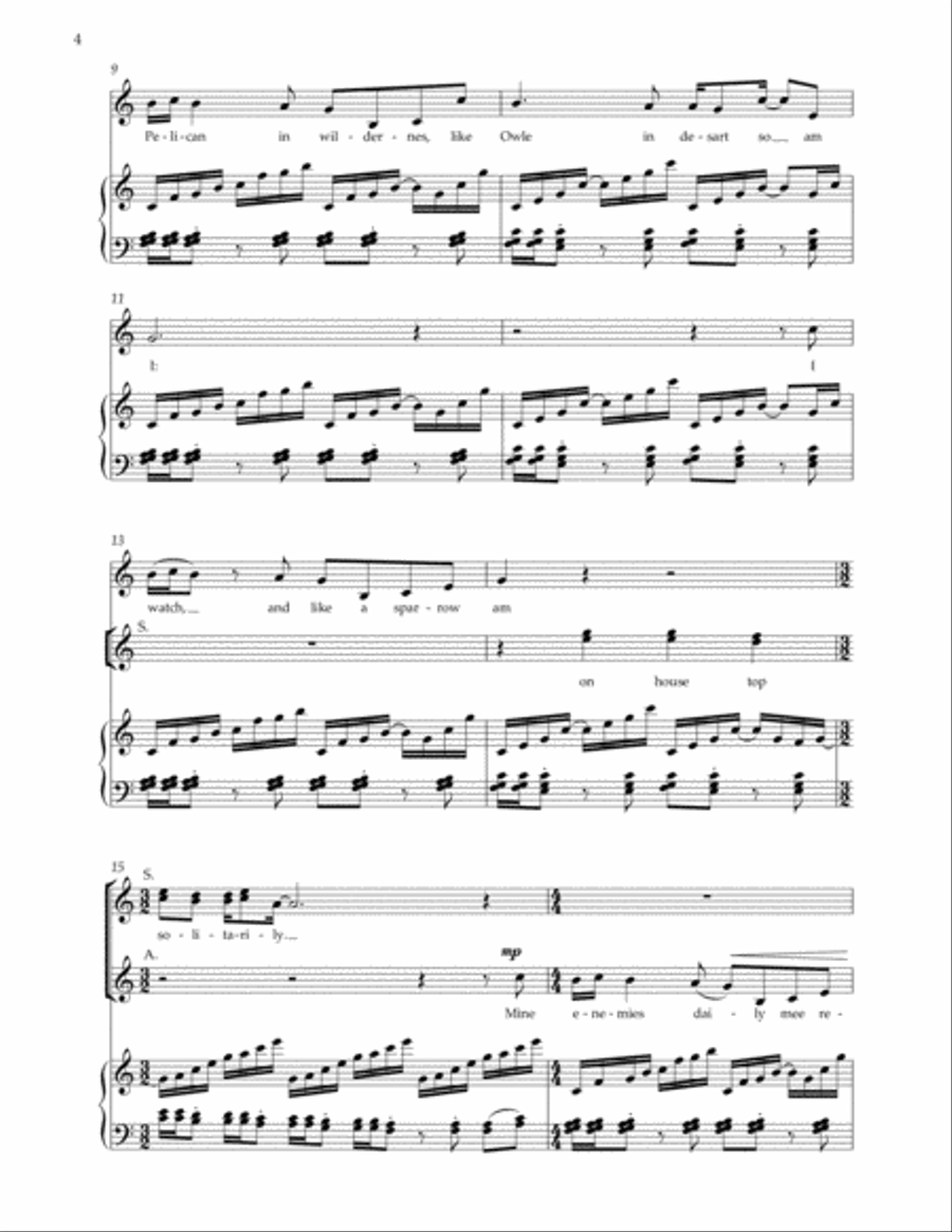 Psalm 102 4-Part scores gallery preview page 4