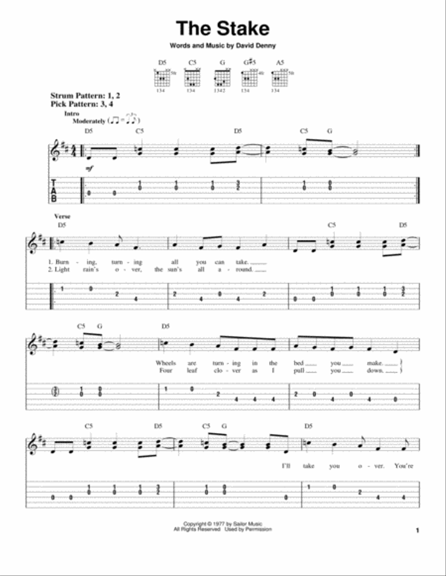 The Stake Acoustic Guitar scores gallery preview page 1