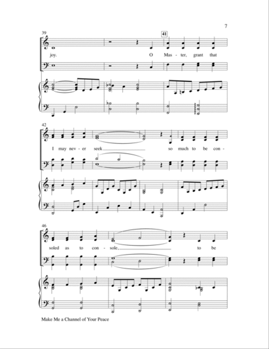 Make Me a Channel of Your Peace 4-Part scores gallery preview page 7