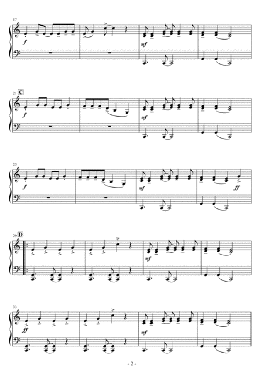 Day-o (the Banana Boat Song) Easy Piano scores gallery preview page 2