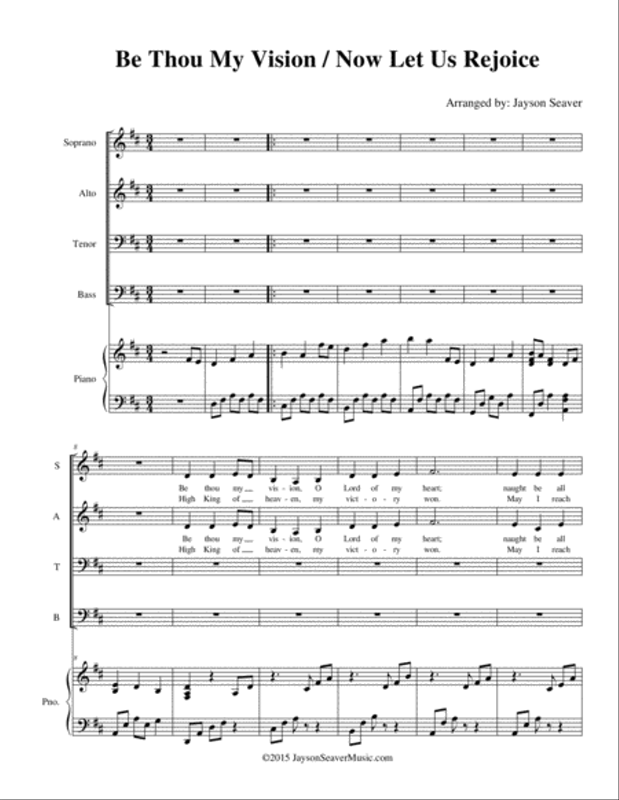 Be Thou My Vision / Now Let Us Rejoice 4-Part scores gallery preview page 2