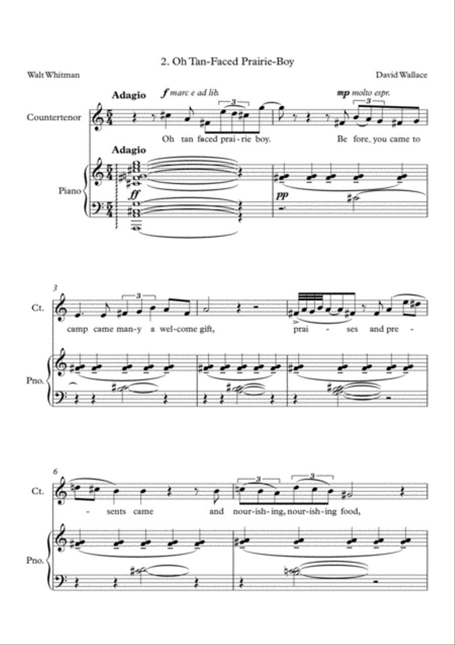 Oh Tan Faced Prairie Boy Piano, Vocal, Guitar scores gallery preview page 1