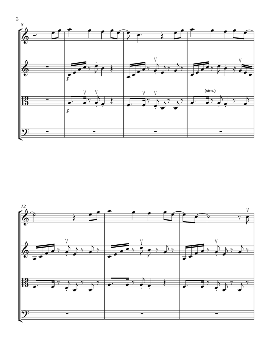 Rather Be String Quartet scores gallery preview page 2