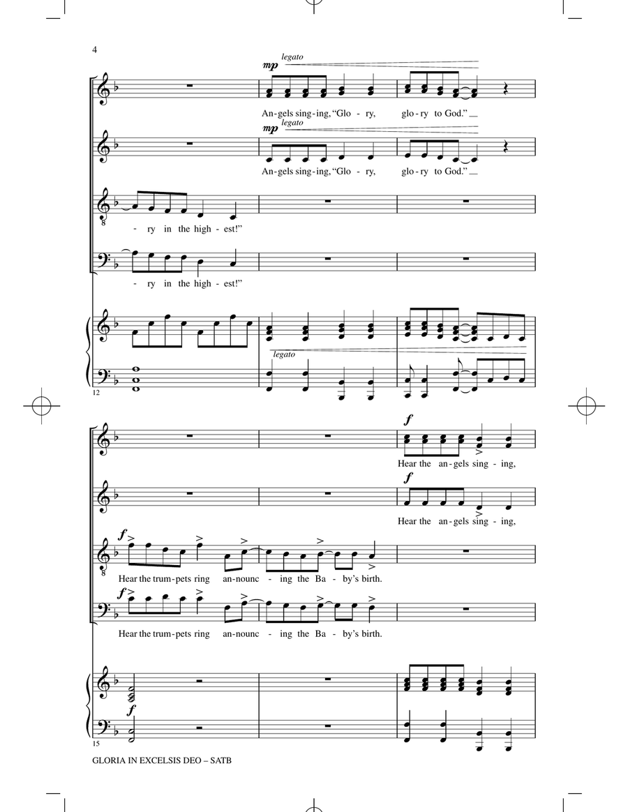 Gloria In Excelsis Deo 4-Part scores gallery preview page 3