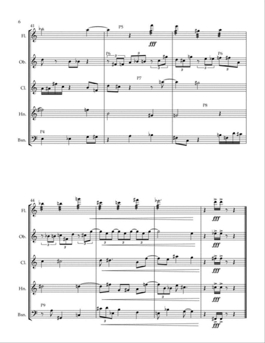 Serialism composition Woodwind Quintet scores gallery preview page 6