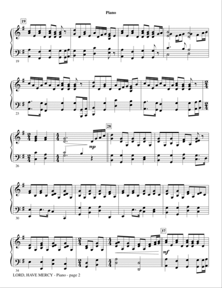 Lord Have Mercy - Piano Lord Have Mercy - Piano Choir scores gallery preview page 2